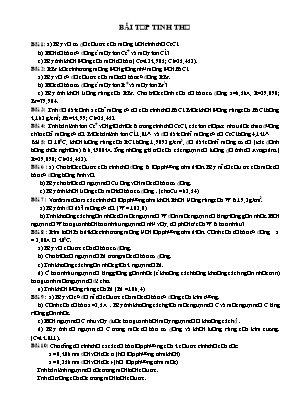Bài tập luyện thi học sinh giỏi môn Hóa học Lớp 12 Tinh thể